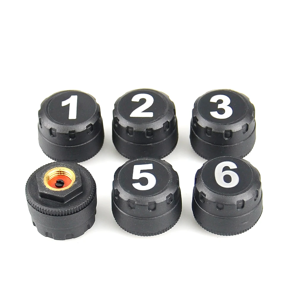 For Truck Car TPMS Tire Pressure Monitoring System 6PCS External Sensor LCD Color Screen Monitoring Tire Pressure Range