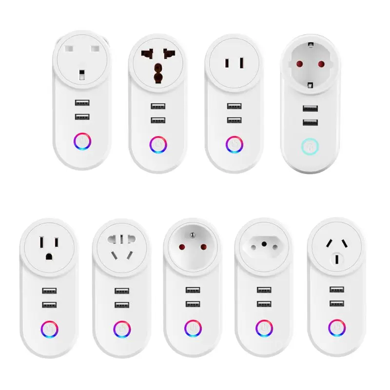 Wi Fi Smart Plug Мощность розеток таймер Стабилизатор напряжения голосовой