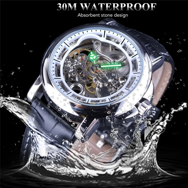 

Forsining Style Fashion Casual Hollow out Mechanical Movement Automatic Analog Watch