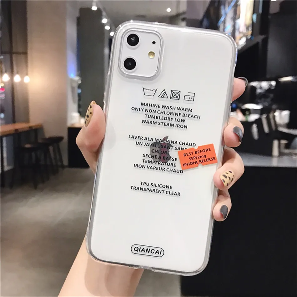Black Lovebay Прозрачный чехол для телефона с надписями для iPhone 11 Pro Max X XS XR Xs Max мягкий прозрачный чехол из ТПУ для iPhone 6 6s 7 8 Plus - Цвет: Black