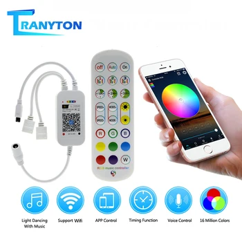 

Magic Home 12V RGB Wifi Music Controller 24Key For 5050 2835 5630 Led Strip compatible with Alexa