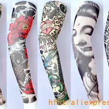Клоун Череп татуировки рукав(прошитый), цветочный геометрический узор Съемные гетры, длина 47 см, HT125-129