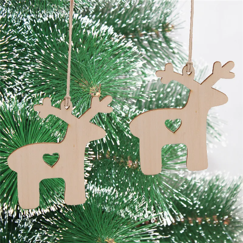 10 шт. Рождественская елка деревянные украшения милый подвесной кулон вечерние