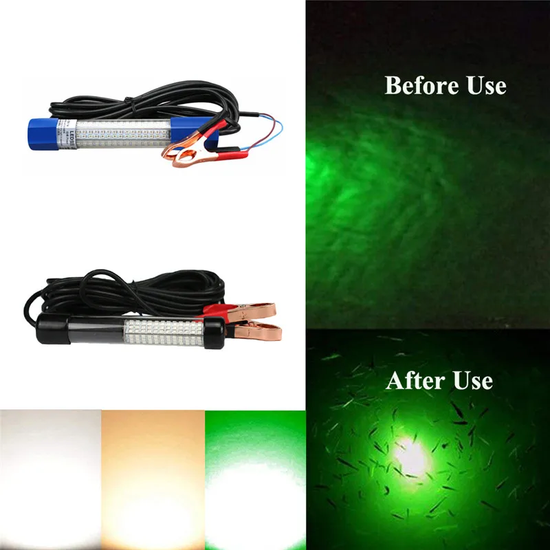 

Underwater Fishing Light 12V-24V 180 LED Lamp Lure Bait Finder Night Fishing Light For Shrimp, Prawns, Squid And Fish Fishing Fi