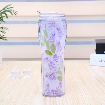 

Creative summer ice cool ice Cup cooling broken ice Cup student double-layer straw with lid portable straight water Cup Hot Sale