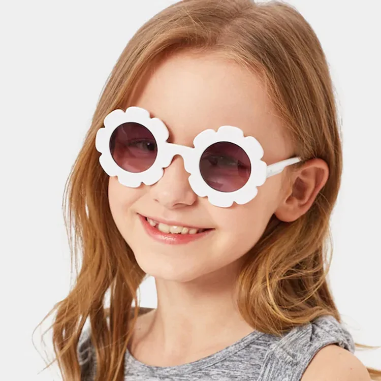 UV400 Shades очки для девочек и мальчиков фирменный дизайн очки детские солнцезащитные очки с цветочным узором круглые детские