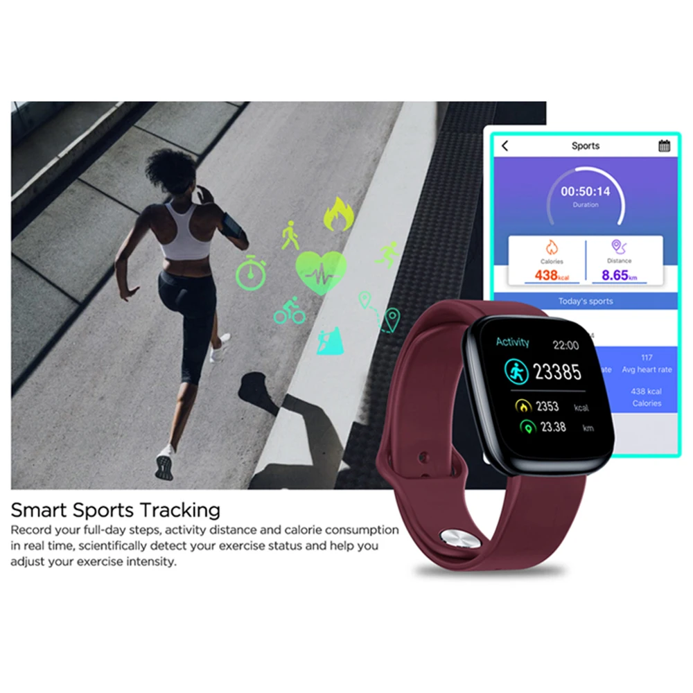  New Smartwatch Zeblaze Crystal 3 IP67 Heart Rate Blood Pressure Long Standby Smartband IPS Color Di - 4000355733325
