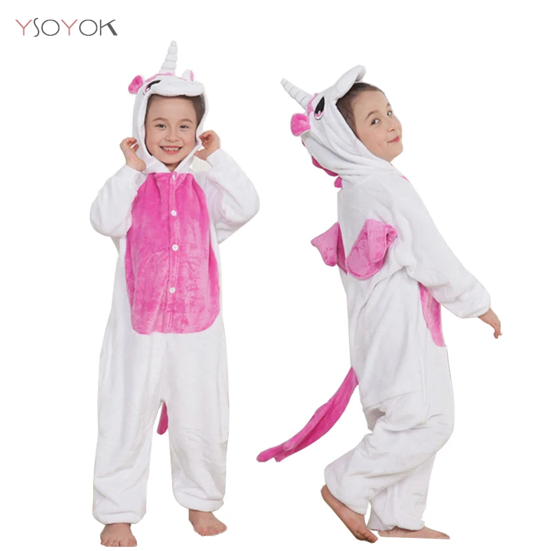 Kigurumi/Пижама с единорогом для мальчиков и девочек; Пижама с единорогом и львом; детская одежда для сна; комбинезон для малышей; Пижама; одеяло - Цвет: Rose Unicorn