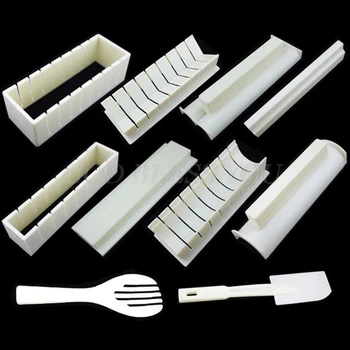 

10pcs/set Sushi Making Kit 5 in 1 Multifunction Rice Roll Mold Maker DIY Home Kitchen Supplies Drop Shipping