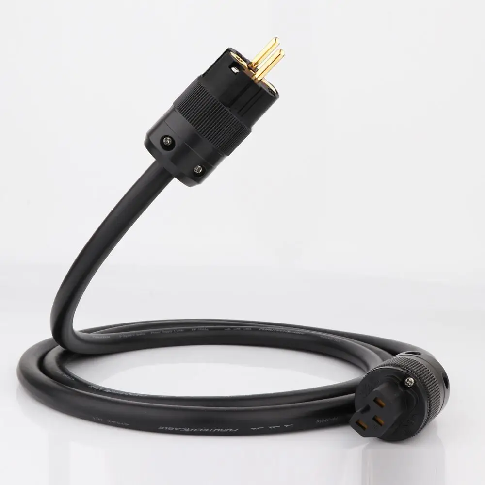 Preffair-silver Plated Power Cabo Line Ofc Conductor Hifi Fp314ag 80 Núcleos Banhado a Ouro Eua e ue Plug