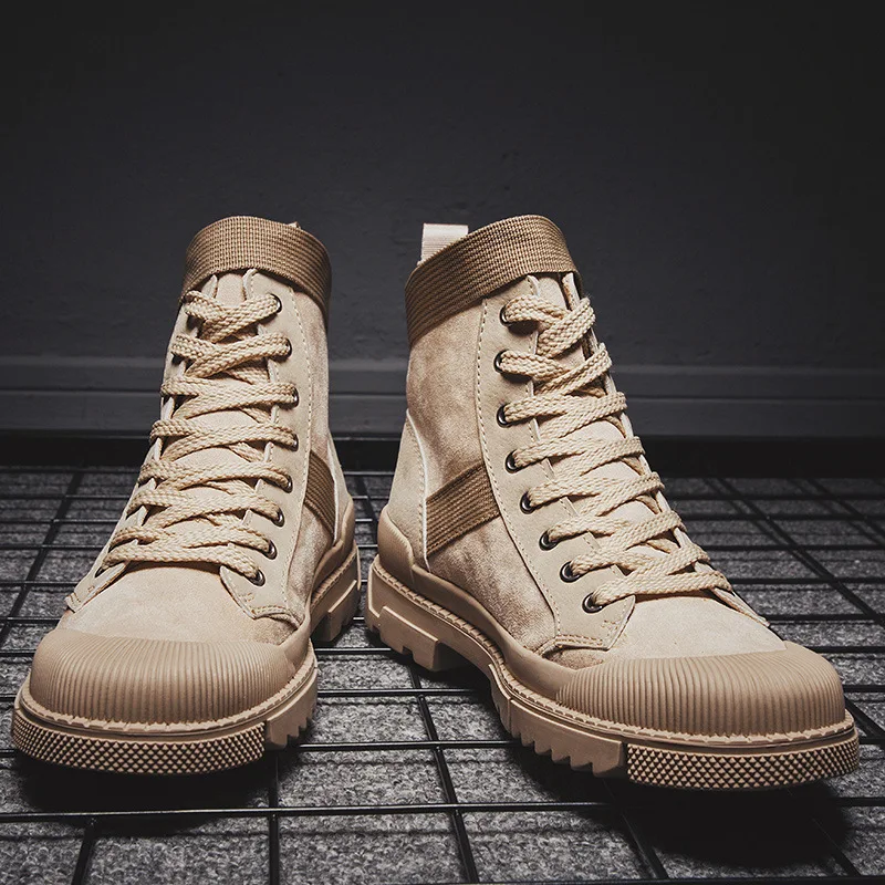 

2019 Autumn And Winter Hight-top Men's Boot British-Style Martin Boots Retro Shell Head Worker Boot Korean-style Trend Desert Co