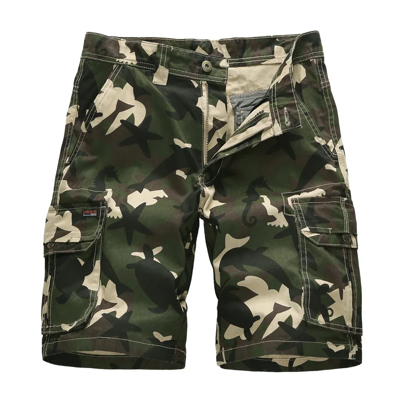 

Camouflage Cargo Shorts Men's Overalls Multi-pocket Summer Loose Casual Camo Military Men Short Pants Mens Summer Short Shorts