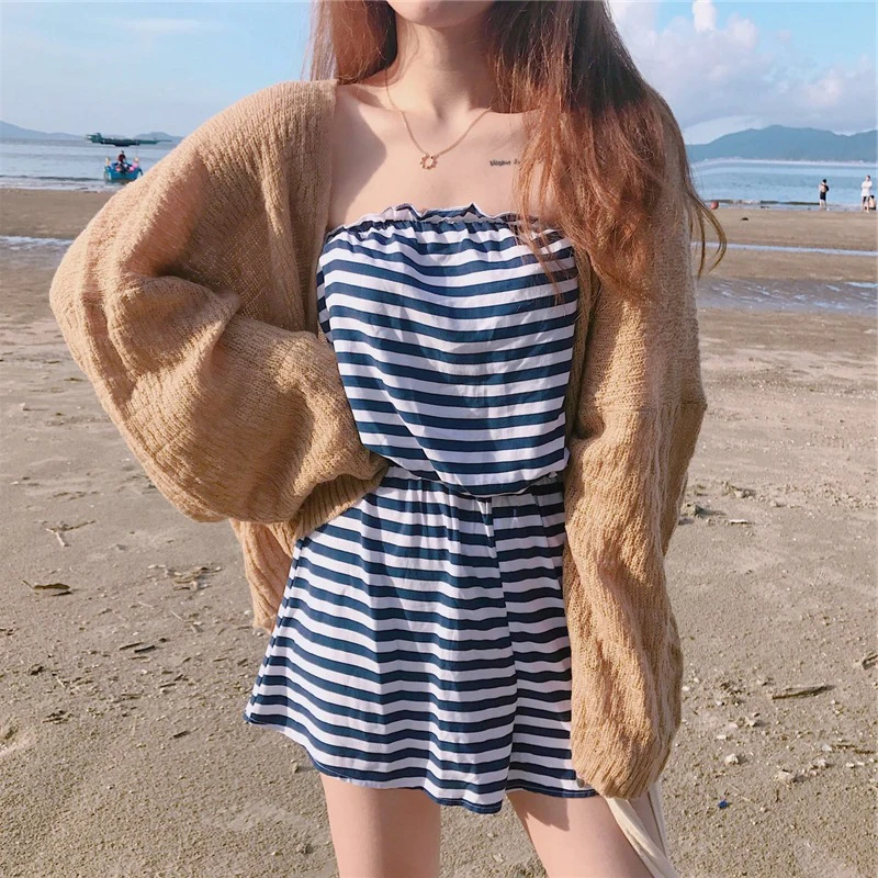 

New Arrival Winter Outwear Knitted Cardigan Lantern Sleeve Thin Ladies Outwear Sweater Cardigans Korean Style