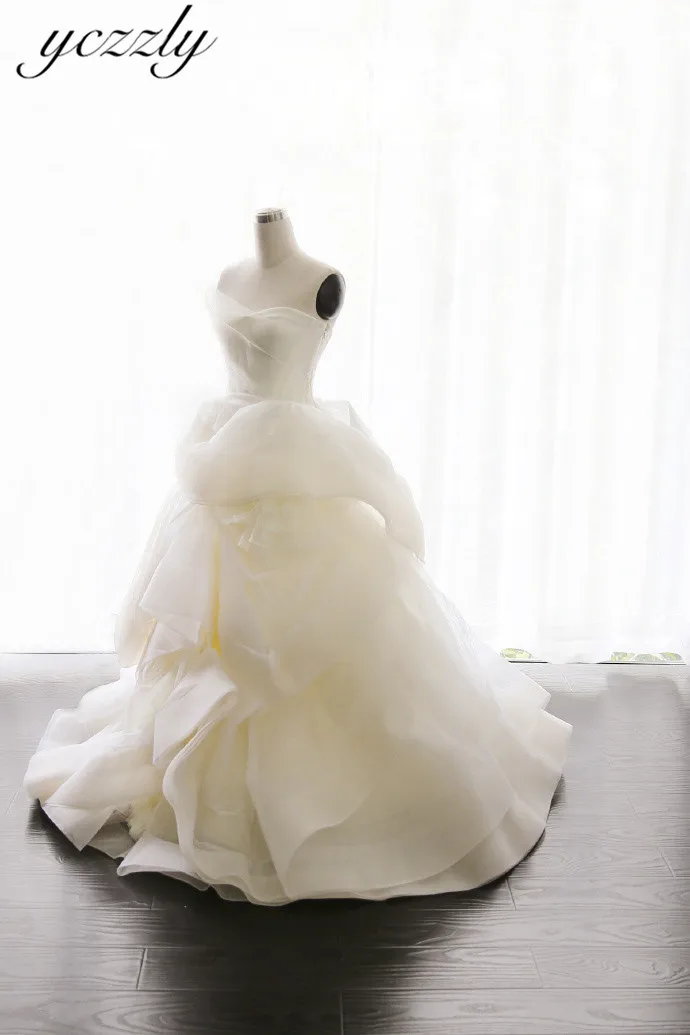 Vestido De Noiva элегантное милое Ярусное вечернее платье свадебное платье с оборками длинное свадебное платье из органзы халат Mariage YW29