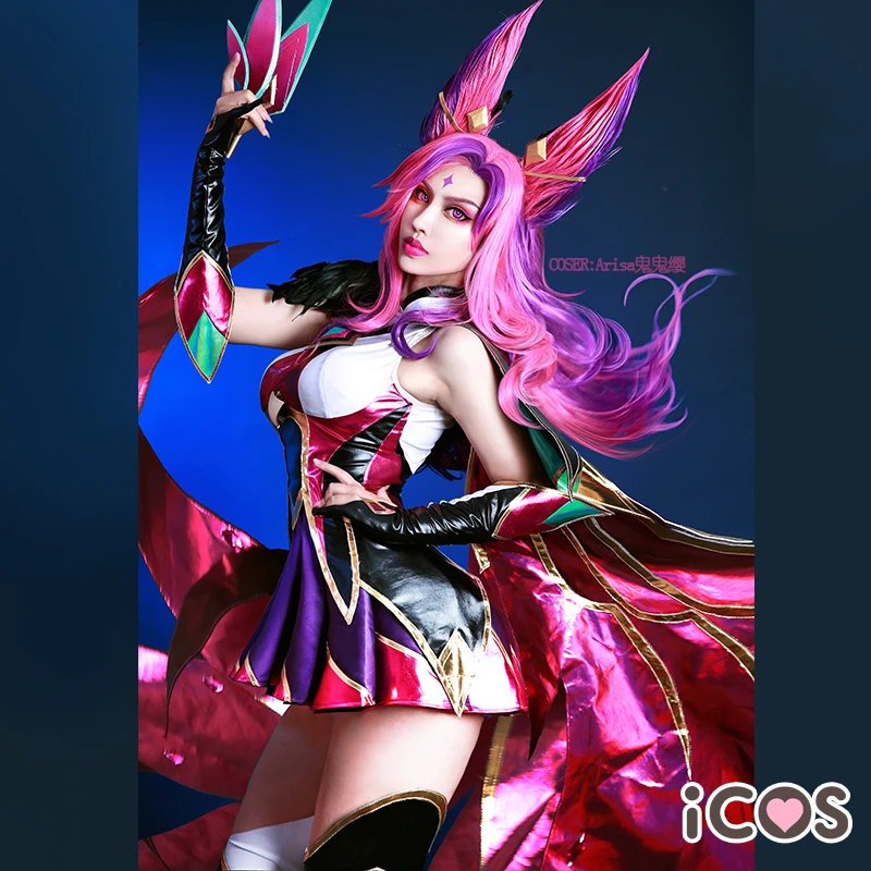 New Hot Game LOL Star Guardian Magic Girl Rebel Xayah Sexy Dress Cosplay Costume H |