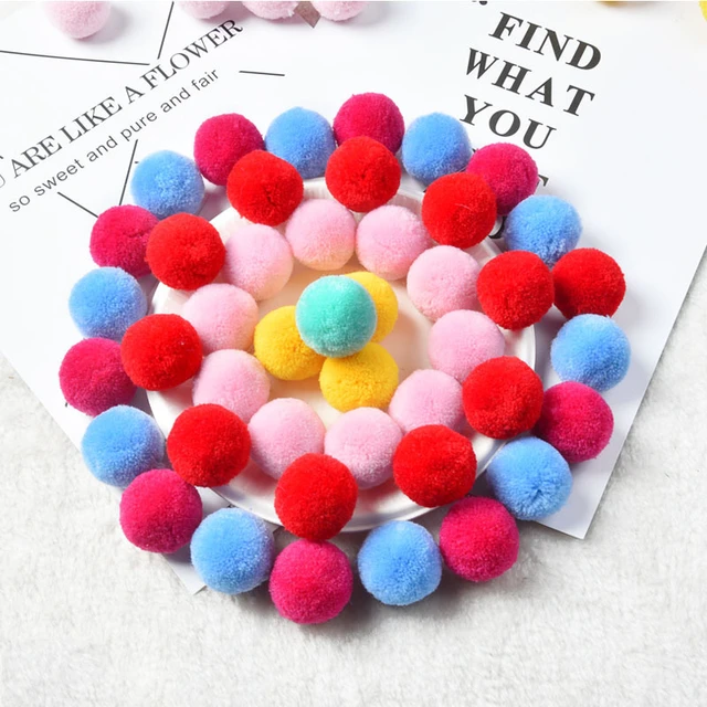 Red Pompom 8mm 10mm 15mm 20mm 30mm Pom Poms Ponpon Crafts Supplies DIY for  Kids Toy