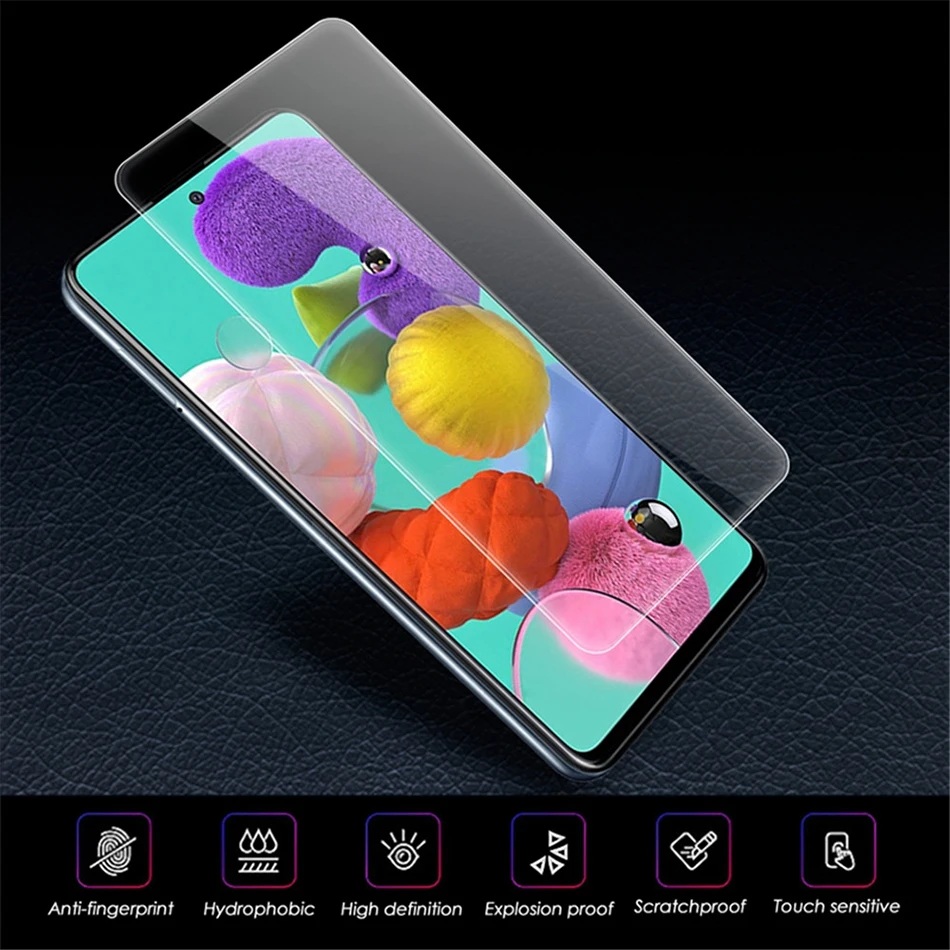 4Pcs Tempered Glass for Samsung Galaxy A51 A52 A71 A72 A12 A21S S22 A32 Screen Protectors for Samsung S21 Plus S10e M21 M31 M51