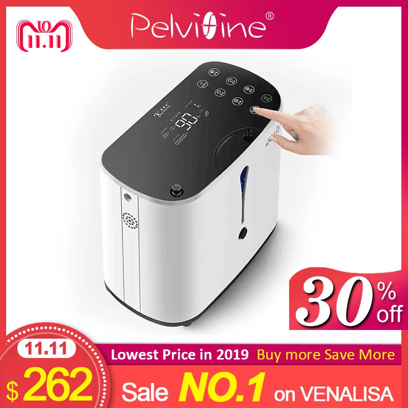 Pelvifine Portable Oxygen Concentrator 1-6L/min Adjustable Portable Oxygen Machine homecare Use oxi