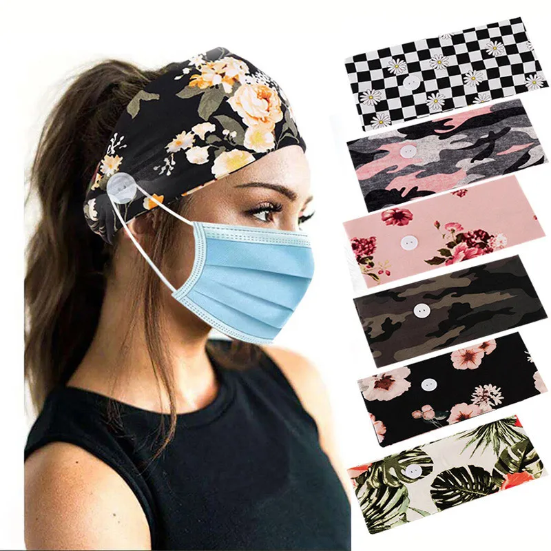 Женская повязка на голову конфетного цвета пуговицах эластичная защита для