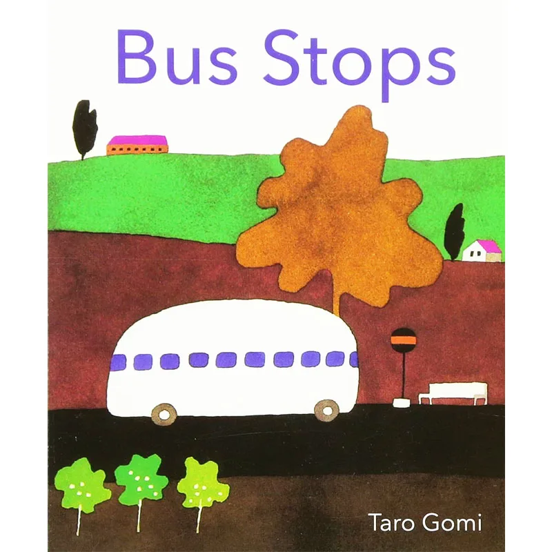 Автобусные остановки от Taro Gomi обучающая английская книга с картинками Карта