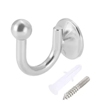 

uxcell 4Pcs Decorative Window Drapery Holdback 1.6" Length Curtain Holder Wall Mounted Hook Hanger Silver to office etc