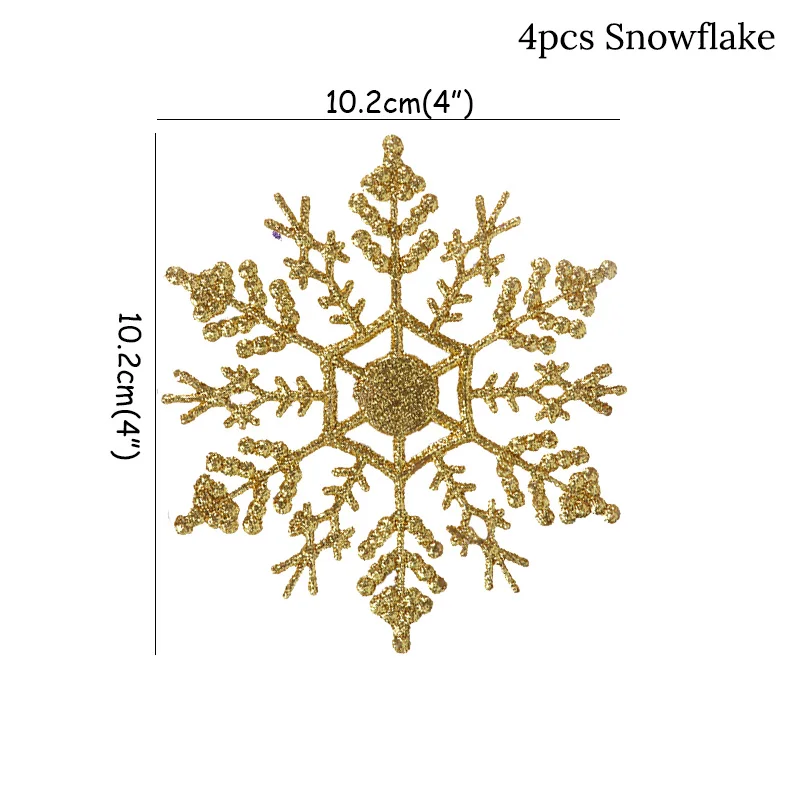 WEIGAO 4 шт. мерцающие рождественские орнаменты снежинки Рождественская елка подвесное украшение для дома натальный год Noel Декор Navidad - Цвет: 4pcs Snowflake