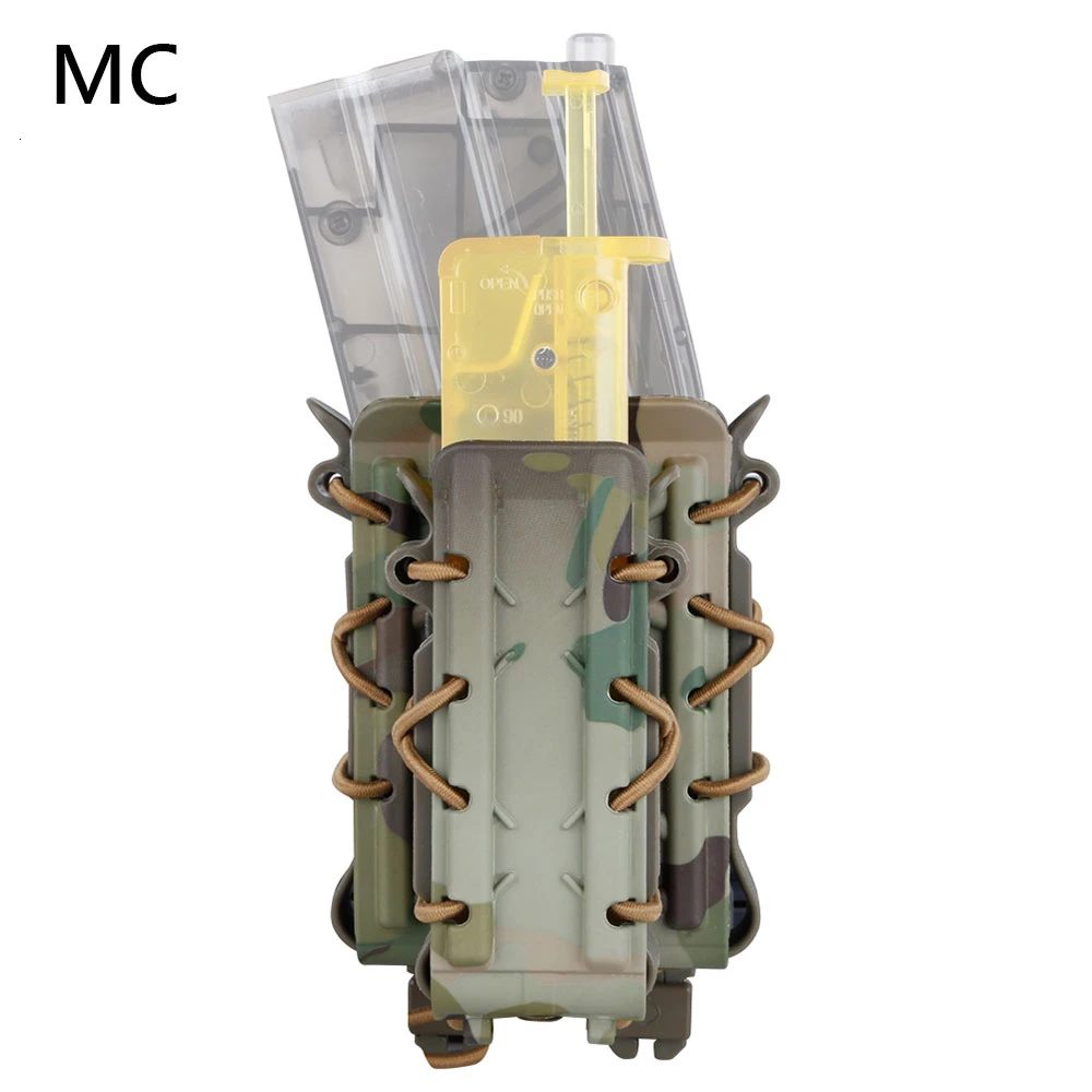Тактический 5,56 7,62 9 мм 45ACP маг Чехол MOLLE Pop Lock расклешенный мягкий чехол подсумок для охоты стрельбы пейнтбола аксессуары - Цвет: Set MC