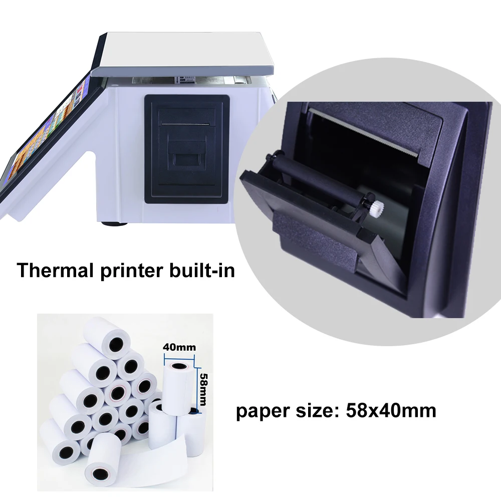 scales receipt printer built in