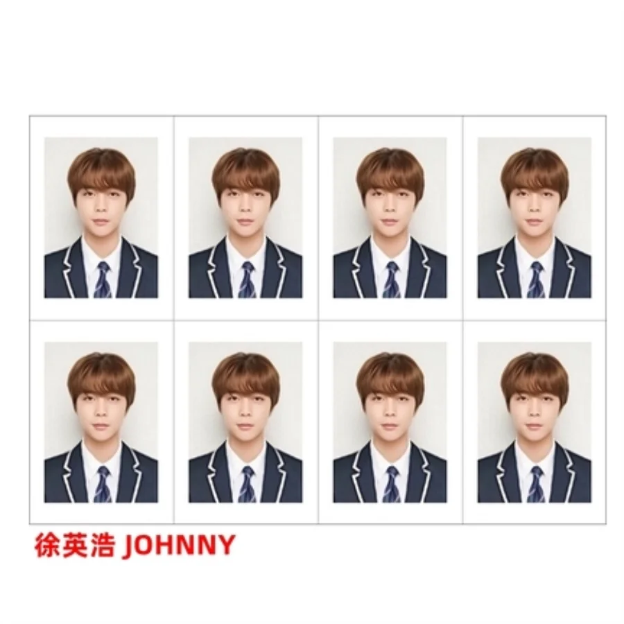 Kpop NCT 127 коллективные карты Haechan Taeyong форменная Фотокарта Yuta Mark школьная ID фото 8 шт - Цвет: Johnny
