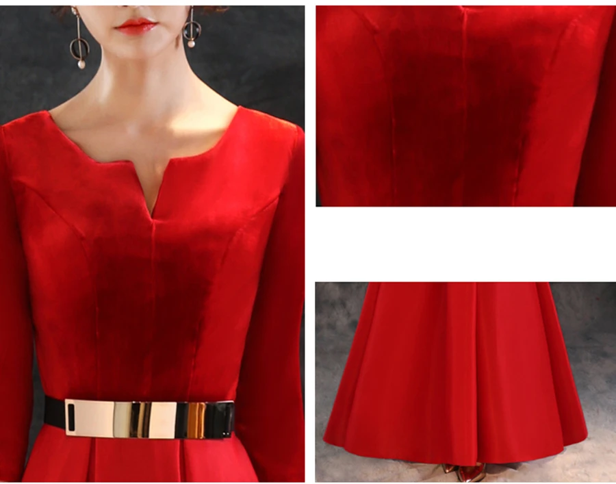 Vestido de Festa Longo настоящая фотография, длинное вечернее платье с красным поясом и поясом, недорогие вечерние платья Robe De Soiree Longue