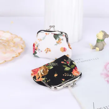 

Women Retro Floral Printed Coin Purse Small Wallet Credit Card Holder Hasp Purse Clutch Bag porte monnaie femme