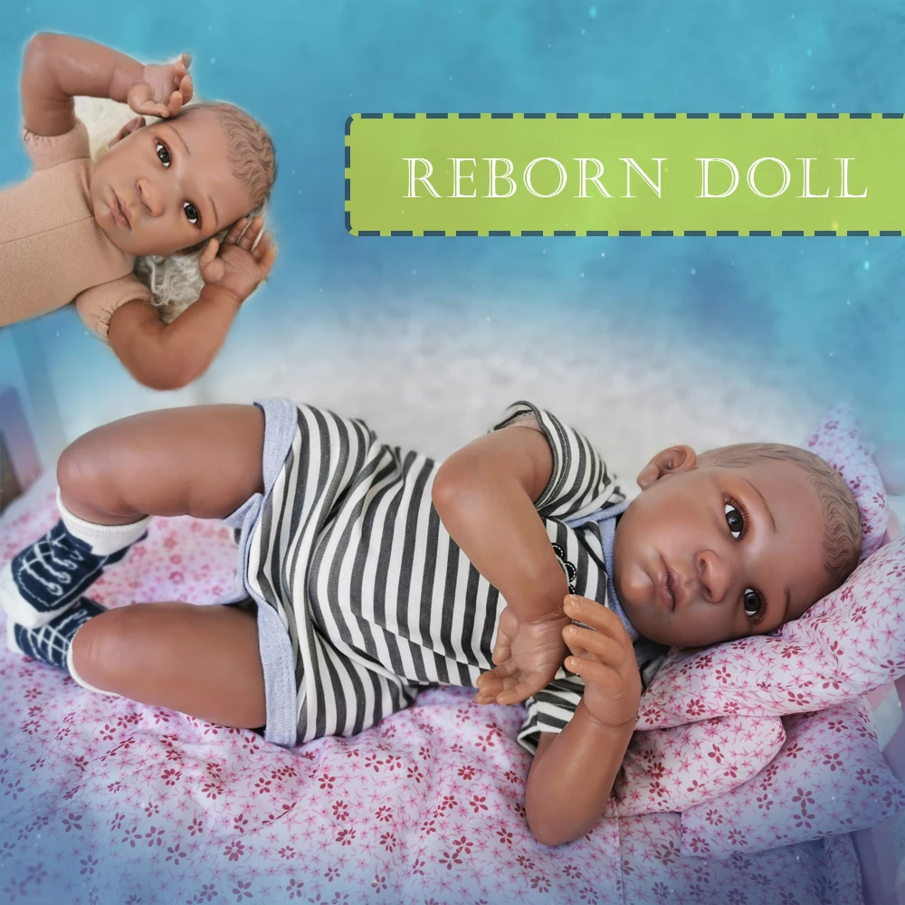 OtardDolls Bebe Reborn Dolls 20 дюймов Reborn Baby африканская черная кукла мягкая виниловая силиконовая кукла для новорожденных bonecas игрушки для детей Gi