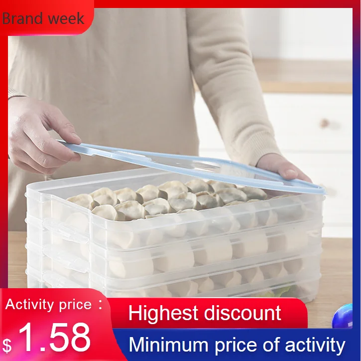 

Single Layer Refrigerator Storage Container Plastic Box Food Dumplings Airtight Home Organizer Grains Beans Boxes pojemnik