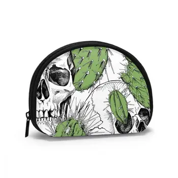 

Cosmetic Bag Skull And Green Cacti Women Makeup Bag Travel Organizer Toiletry