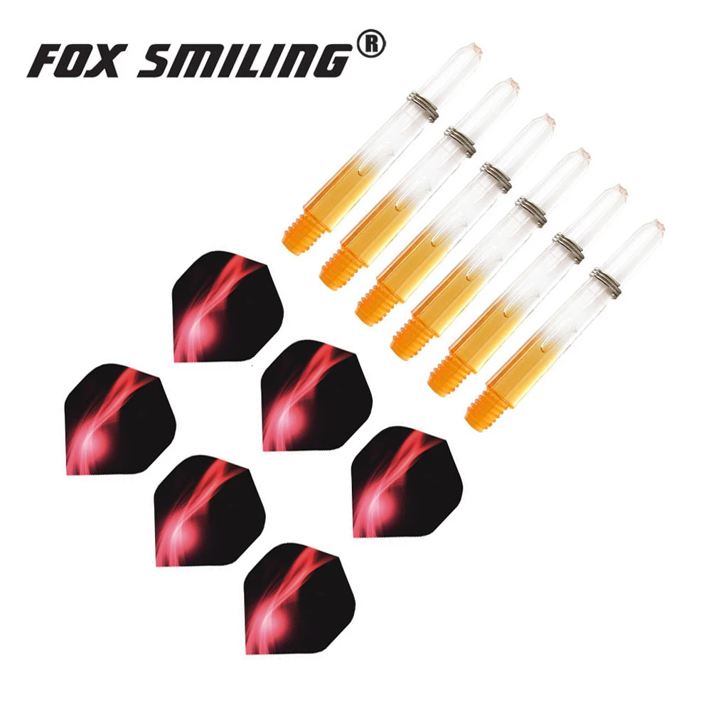 Orange Fox Smiling 2BA 35 мм нейлон Дротика валы с Дротика s полеты дардо перо Листья набор красочные аксессуары для игры в дартс Дротика настольные игры - Цвет: Orange