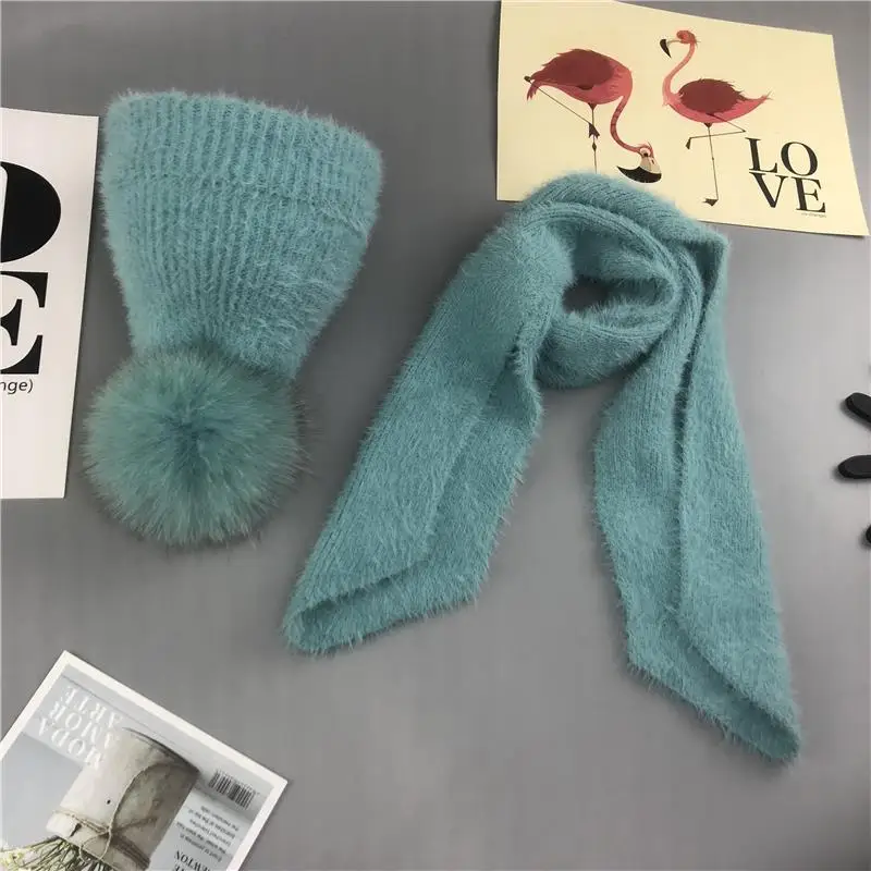 Младенческой Девочки помпон зимние наборы шарф шапка для от 1 до 6 лет натуральный шарик из меха лисы капот дети вязаный мягкий мех мальчики шапочки
