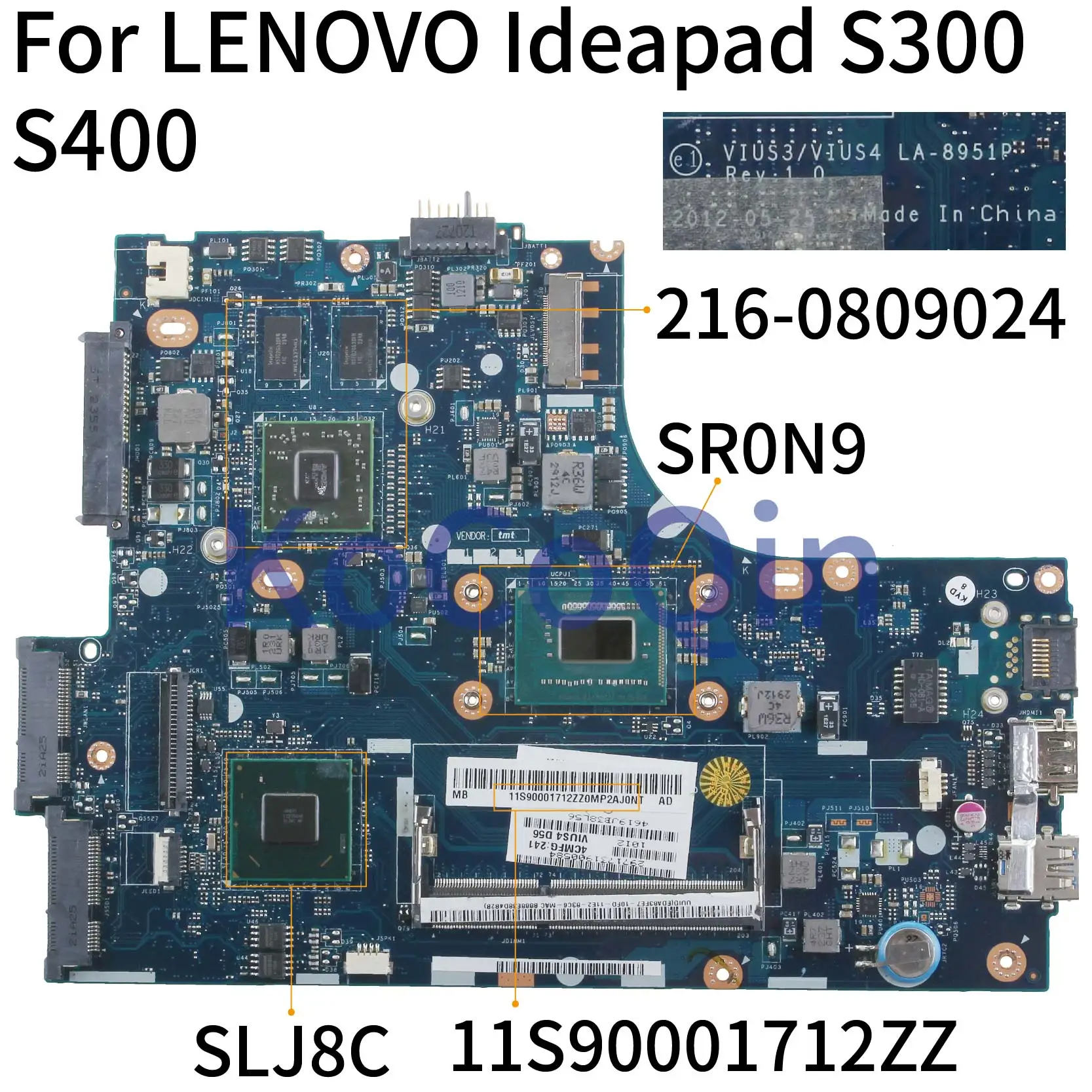 Материнская плата KoCoQin для ноутбука LENOVO Ideapad S300 S400 материнская VIUS3 VIUS4 I3 3217U 11S90001712ZZ