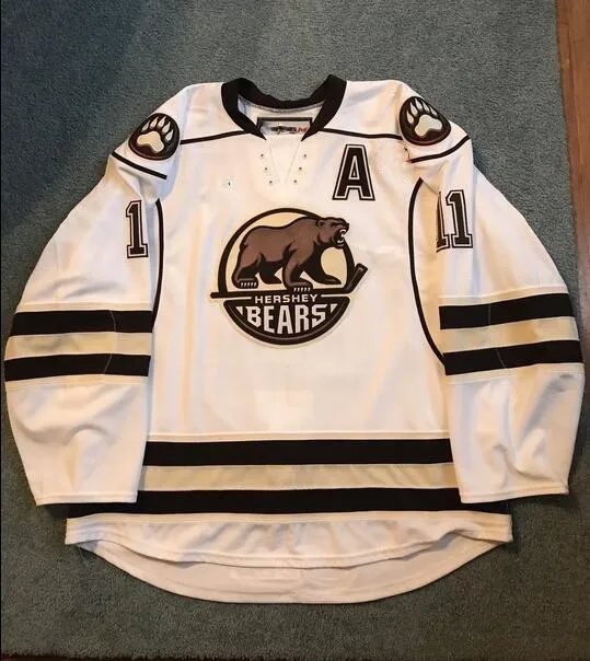 

Hershey Bears 11 ZACH SILL Retro throwback Hockey Jersey Embroidery Stitched Customize any number and name