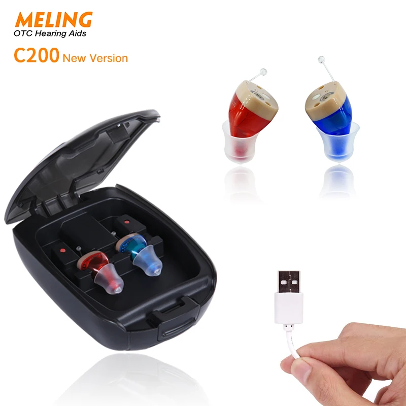 C200 Rechargeable Hearing Sound Amplifier for Seniors, Invisible in Ear