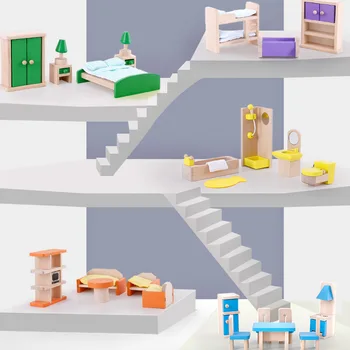 

Children's DIY small furniture role play house furnishings mini furniture family educational toys for boys and girls