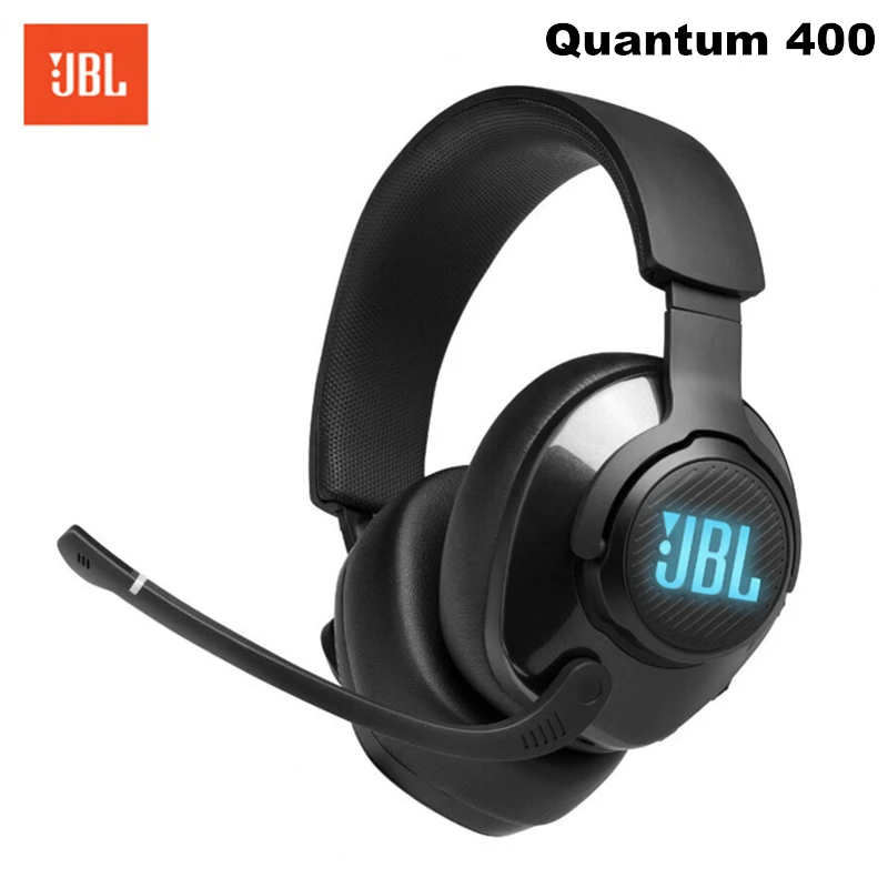 Original JBL Quantum 400 Wired Headsets Gamer With Mic LED Light 3 5mm Portable Audio Stereo Bass Headsets For PC Xbox PS4 PSP