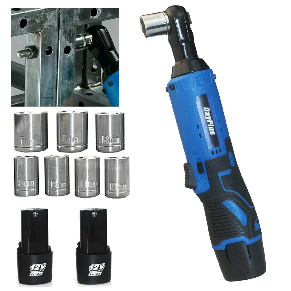 3/8 ''беспроводные Ratchet правый угол ключ дюймовый стандарт 40NM Аккумуляторная