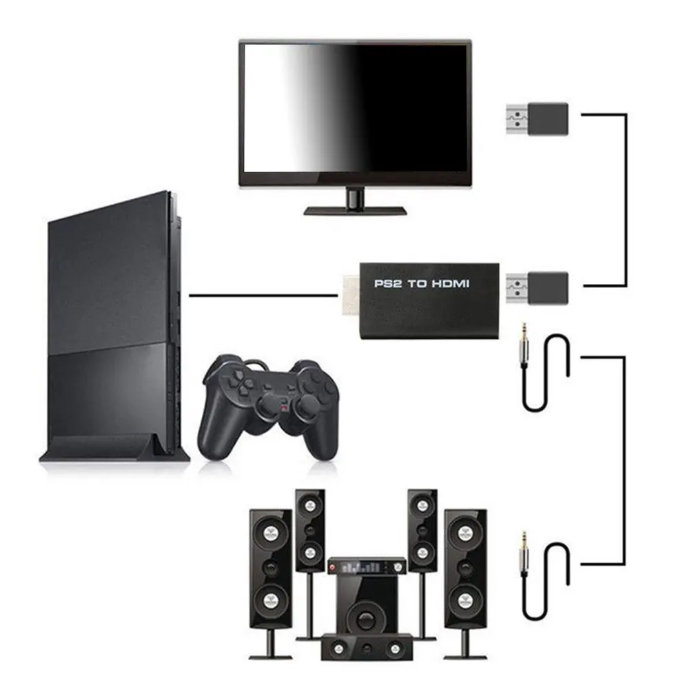 Для PS2 к HDMI кабель конвертер адаптер с аудио выход инструмент для sony PS2 Черный Цвет Прочный полезный