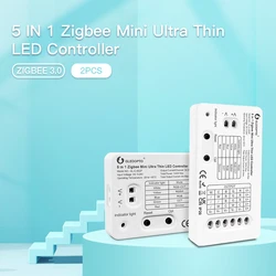 2PCS Gledopto Zigbee 3.0 Pro 5 in 1 Mini LED RGBCCT/RGBW/RGB/CCT/Dimmer Controller Work With APP/Remote Control Google Assistant