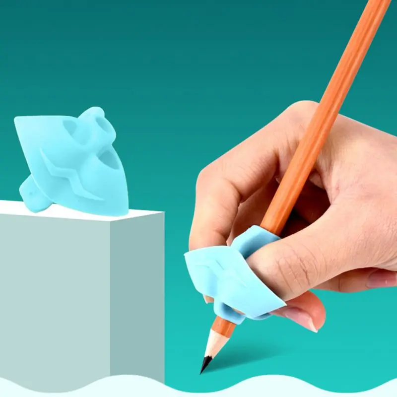 

3pcs 2-Finger Grip Pen Holder Silicone Kids Baby Learning Correction Tool Help Learn Writing Pencil Set Stationery
