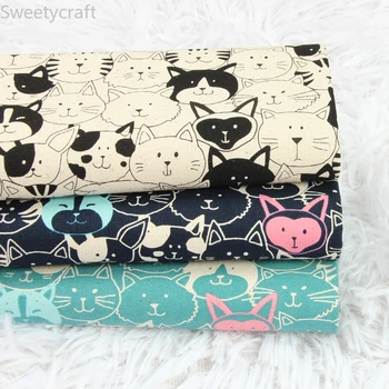 

110x45cm Japanese animal cute cat Cartoon printed tissus telas Thick Cotton Fabrics Tecido Handmade Sewing patchwork Accessories