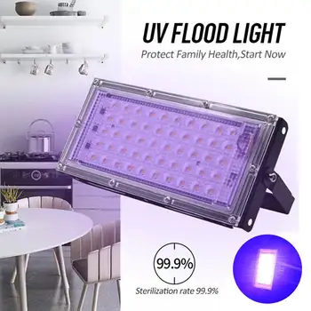 

220V 50W LED Flood Light Germicidal Home UV lamp Light Ozone Sterilize Disinfection Ultraviolet Kill Dust Bacterium Mite Killer