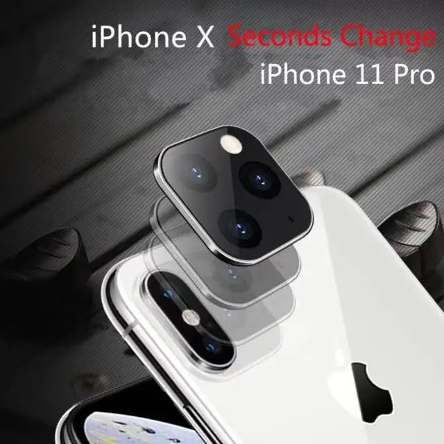 Металлическое кольцо для камеры Замена секунд Iphone X на Iphone 11 pro стеклянная крышка для камеры
