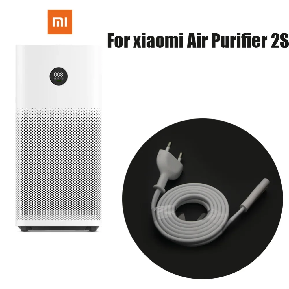 xiaomi air 2s 2-контактный штырек AC Система электроснабжения ЕС кабель шнур; кабель питания для xiaomi mi робот roborock очиститель воздуха S2 MAX Умный вентилятор - Цвет: xiaomi air 2s