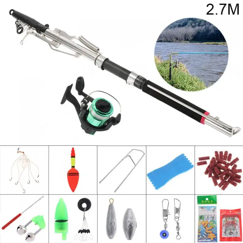 Комплект для автоматической рыболовной удочки 2 7 м вес свинцового колокольчика